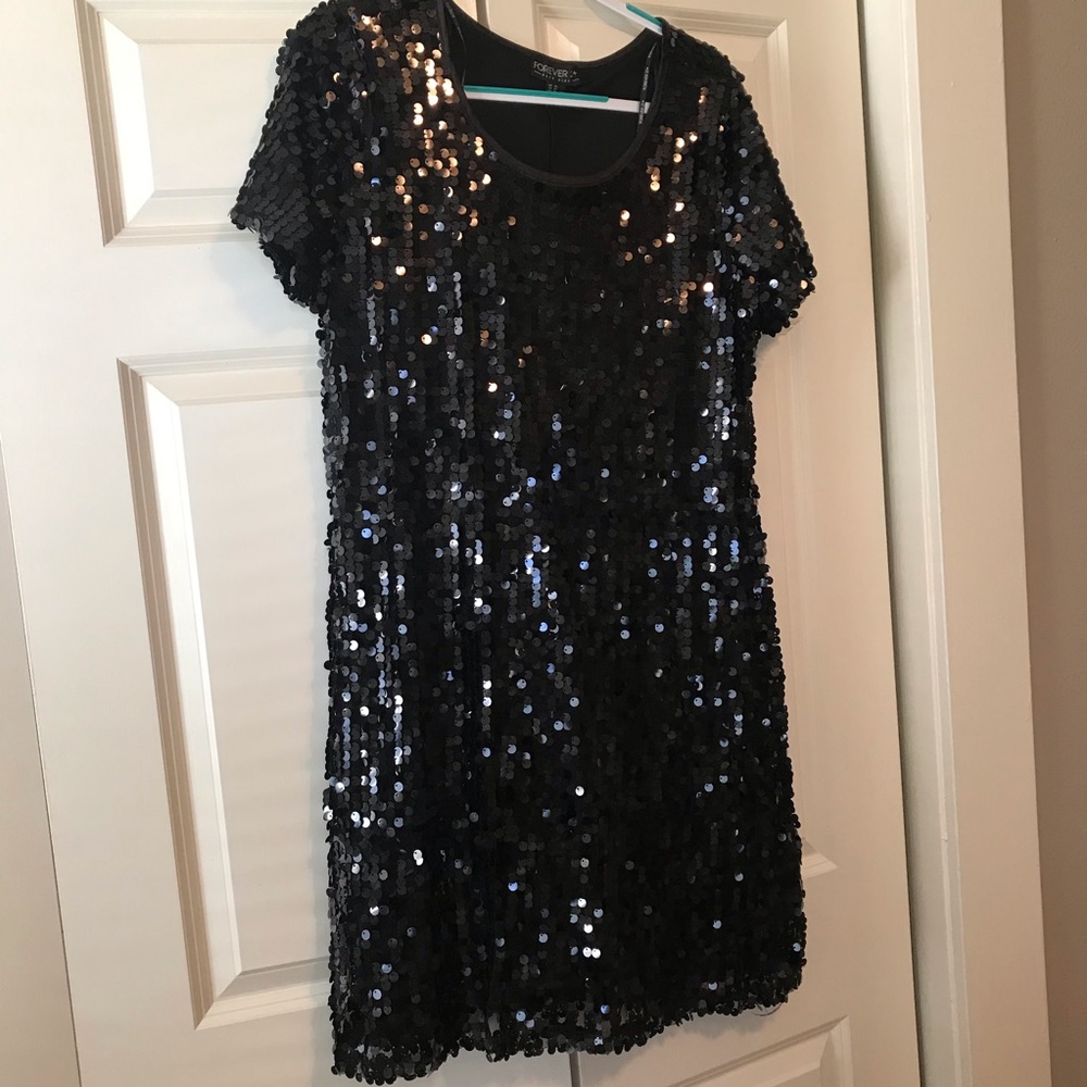 Black Sequin Cocktail Dress